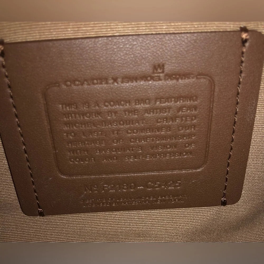Coach X Jean Michel Basquiat Track Crossbody Pebble Leather C5425 Cream Black - Picture 16 of 16